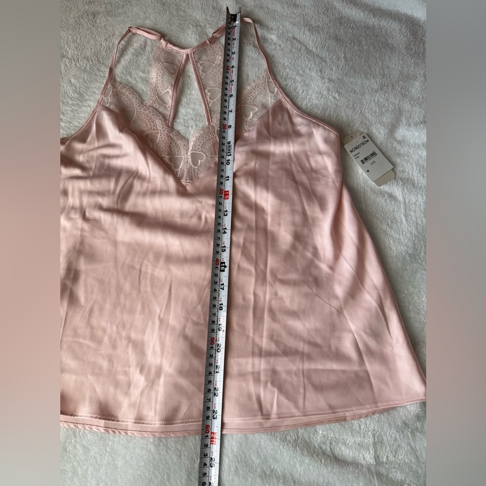 Flora Nikrooz Pink Satin Lace Robe & Cami Set 2PC Sleepwear Bridal S/M NWT - Picture 13 of 13